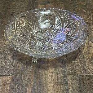 Anchor Hocking Fans and‎ Arches Patterned Footed Bowl